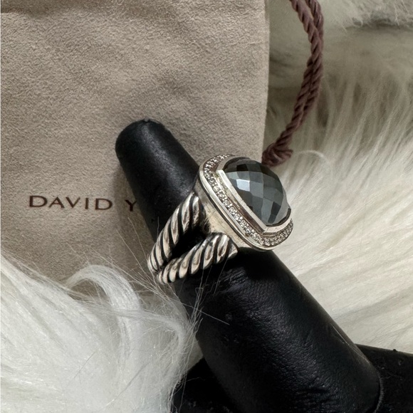 David Yurman .925 14mm Hematite Diamond Albion Ring - Picture 3 of 8